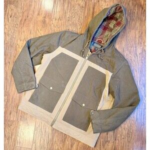 Pendleton Men's Highlander Chore Coat Canvas Field Jacket Brown Size XL Hooded